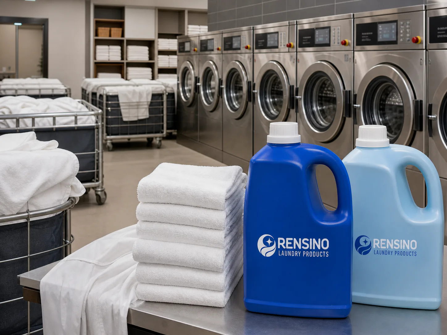 RENSINO products in a hospitality laundry
