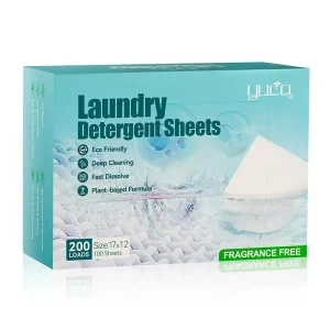 100 Sheets 17*12cm Laundry Cleaning Detergent Sheet Supplier Fast Dissolve Gentle Eco Friendly Washing Detergent Sheets