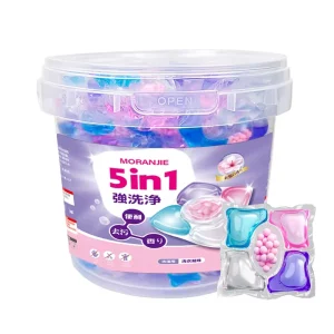 100pcs 5 in 1 Tough Stain Removal Laundry Detergent Beads Disposable Washing Pods Capsule with Scented Booster Beads