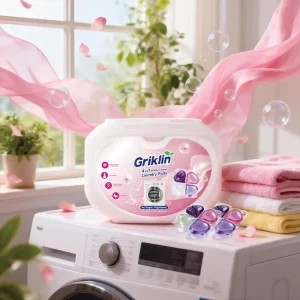 11g Eco Friendly Disposable Laundry Detergent Pods 4 in 1 for Apparel Deep Stain Cleaning with Cherry Blossom Fragrance