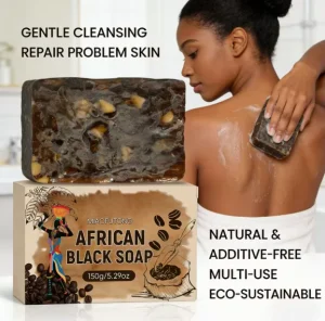 150g Organic Shea Butter African Black Soap Handmade Bar Soap Moisturizing Herbal Facial Body Cleansing