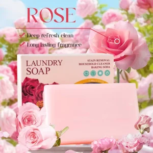 180g Rose Scented Soap Baking Soda Laundry Soap Can Clean Clothes and Hands Baking Soda Stain Remover Soap