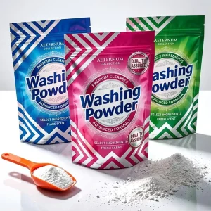 1kg 2kg Sustainable Recyclable PE Stand Up Laundry Detergent Pouch Child Resistant Zipper Washing Powder Packaging Bag