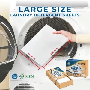 21*15cm Large Format Biodegradable Sustainable Laundry Soap Strips Highly Concentrated Plastic free Laundry Washing Sheets