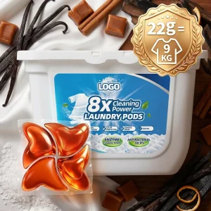 22g Concentrated Niche Perfume Laundry Pods OEM 8X Stain Removal No Phosphorus Hypoallergenic Diaper Baby Cloth Wash