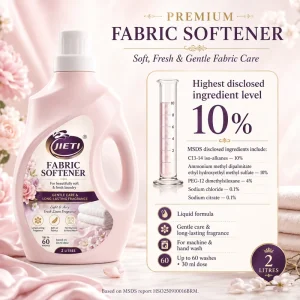 2L Fabric Softener Liquid Floral Scent Long Lasting Fragrance Softens Clothes OEM ODM Private Label Supplier