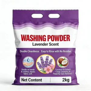 2kg Lavender Scent Washing Powder Powerful Stain Removal Good Quality Detergent Powder