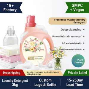2kg Rose Laundry Detergent Long Lasting Stain Remover Clothes Washing Liquid for Household Laundry GMPC Approved Private Label