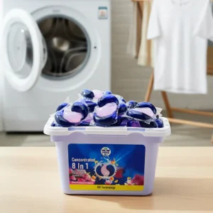 3 Chamber Peach Oolong Flavor Disposable 5 in 1 Laundry Detergent Pods Beads Capsules Pods Container