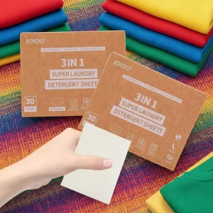 3 in 1 Laundry Detergent Sheets 30pcs Laundry Paper Sheets Mixable Washing Disposable Eco Friendly Detergent Laundry Sheet