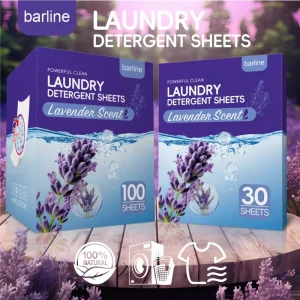 30 100 Sheets Travel Sized Laundry Soap Sheets Easy Use Washing Gentle Detergent Sheets for Home Laundry Room