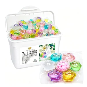 30pcs Disposable Laundry Capsule for Sensitive Skin Color Protection Efficient Satin Removal Use for Apparel Detergent