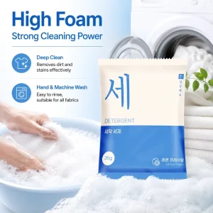 35g Eco Friendly Floral Stain Remover Detergent Laundry Powder Soap Anti Bacterial Premium Clean Disposable Detergent En Poudre