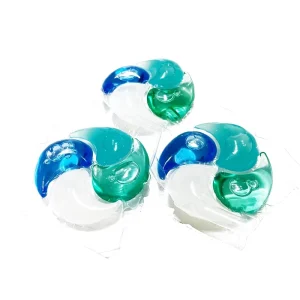 4 1 Disposable Eco Friendly Laundry Detergent Gel Pods 60% Surfactant Customizable Fragrance Fruity Floral Apparel Washing