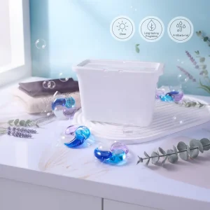 4 in 1 Antibacterial Disposable Eco Friendly Laundry Pods Cyclone Clean Detergent Capsules Floral Fragrance Softening Automatic