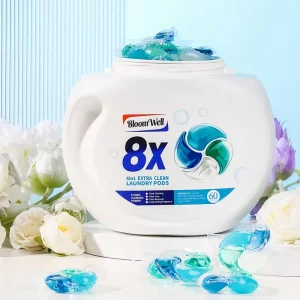 4-in-1 High Efficiency Eco-friendly Disposable Laundry Detergent Pods Apparel Washing Machine Capsules