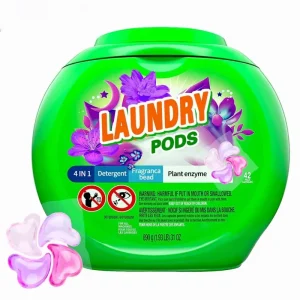 4 in 1 Highly Concentrated Eco Friendly Disposable Fabric Care Gel Capsules Laundry Pods for Apparel Anti Bacterial
