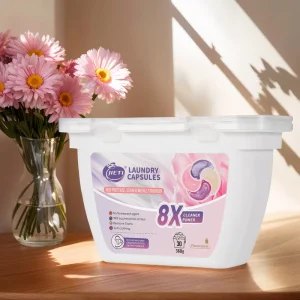 4 in 1 Laundry Detergent Capsules Deep Cleaning Easy Dissolve Factory Direct Bulk Supply 30 Pcs Box