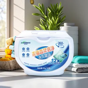 4D Disposable 20g Eco Friendly Laundry Pods with Antibacterial Fragrance and Mite Removal for Apparel All in One OEM ODM Detergent