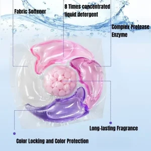 5 in 1 Eco Friendly Disposable Floral Scent Oxygen Burst Color Protector 80% Active Ingredients Apparel Laundry Detergent Pods