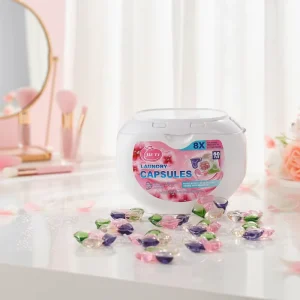 5 in 1 Laundry Capsules 8g Natural Detergent Pods Hypoallergenic Baby Safe 8X Deep Cleaning Stain Remover 60pcs Box OEM Factory