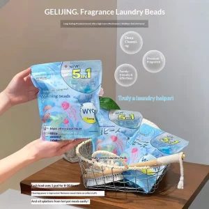 50pcs Bag Fragrance Laundry Gel Beads 5D Concentrated Ocean Scented Capsules Laundry Detergent Pods Deep Cleaning