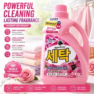 5KG Eco Friendly Stain Remover Large Capacity Laundry Detergent Deodorizing Rose Fragrance Factory High Quality