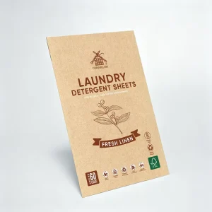 60 Loads Plastic Free Letterbox Friendly Delivery Laundry Sheets Fresh Linen Scent Eco Friendly Non Bio Laundry Detergent Sheet