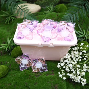 Advanced Eco Friendly Five Chamber Heart Disposable Laundry Detergent Pods 50% 80% Active Ingredients for Deep Cleaning