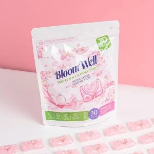 Authentic Disposable Eco-Friendly Peach Fragrance Color Protection Anti-Mite Deep Clean Soften Laundry Detergent Pods