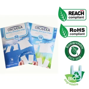 Biodegradable PVA Free Laundry Detergent Sheets Eco Friendly 32 Loads