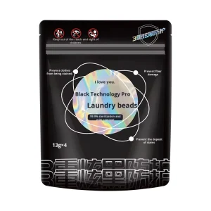 Black Tech Pro Triple Chamber Laundry Pods Color Safe Stain Removing Dust Mite Eliminating Clean 4 Pcs Travel Pack