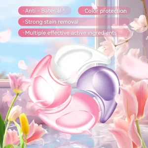 Cherry Blossom Eco Friendly Disposable 4 in 1 Liquid Laundry Detergent Pods with Fragrance and Softener for Apparel