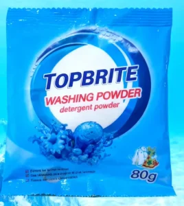 China Exporter Household Laundry Detergent Hand Washing Powder 80g Chemical Formula Washing Powder for Deep Cleaning