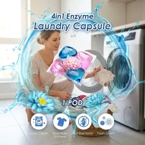 Clean Eco Friendly Disposable 5 in 1 Laundry Gel Beads Antibacterial Capsules Deep Clean Long Lasting Fragrance Automatic