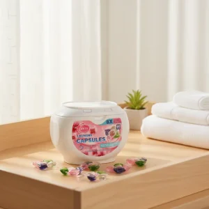 Concentrated 8g Laundry Detergent Pod 5in1 Fast Dissolve Water Soluble Film Color Safe Fresh Scent 60pcs Box ODM Bulk