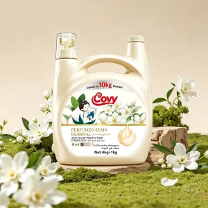 Covy 5kg Camellia Fragrance 5 in 1 Laundry Detergent Long Lasting Scent Deep Stain Removal Color Protection Soft Clothes Washin
