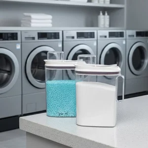 Custom Logo 3.5L Plastic Laundry Detergent Dispenser Liquid Powder Container Scent Booster Beads for Storage Laundry Room