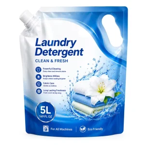 Custom Printed 500ML 5L Doypack Bag Liquid Hand Soap Refill Spout Pouch Packaging For Laundry Detergent