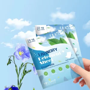 Customized Enzymatic Laundry Soap Sheets Fresh Linen Natural Scent Dissolving Cleaning Strips