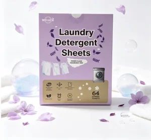 Disposable Eco Friendly Lavender Scent Hypoallergenic Laundry Detergent Sheets Plastic Free Liquid Less High Foam