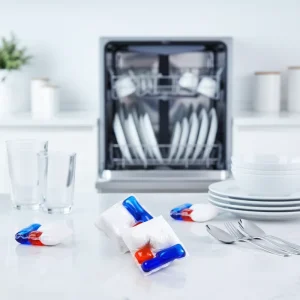 Eco-Friendly 3-in-1 Lemon Dishwasher Gel Capsules Spot-Free Detergent Pods for Cleaning Kitchen