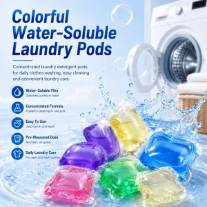 Eco Friendly Apparel Laundry Detergent Pods Long Lasting Fragrance Deep Clean Efficient Stain Removal