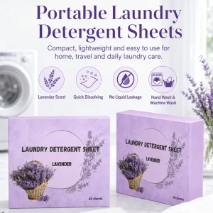 Eco Friendly Biodegradable Disposable Anti color Transfer Oil Stain Remover Laundry Detergent Sheets Low Foam For Anti static