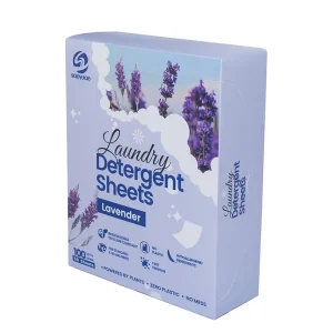 Eco Friendly Laundry Cleaning Supplier Custom Logo Lavender Scent Enzyme Laundry Paper Strip Washing Detergent Sheets