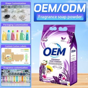 Eco Friendly Laundry Detergent Powder Lemon Fragrance Disposable Use for Apparel Hand Wash Clothes 5%-15% for Cleaning Products