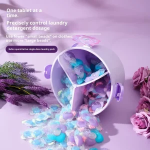 Eco-Friendly Laundry Pods Disposable Apparel 4in1 Mixed Sizes 7g/12g/20g Purple Bucket Family Pack Ultra-Concentrated