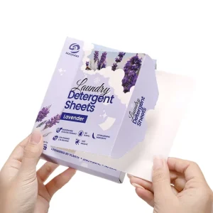 Eco Friendly Laundry Soap Sheets Lavender Scent Powerful Stain Fighting Enzymes Laundry Detergent Sheets