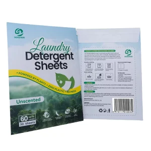 Eco Friendly Laundry Soap Sheets Organic Vegan Travel Portable Washing Sheets Private Label Laundry Sheets
