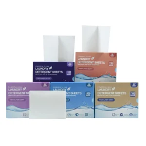 Eco Friendly Natural Laundry Detergent Sheets 50 Sheets for 100 Loads Hypoallergenic Fresh Linen Easily Dissolves Washing